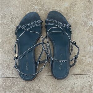 Sergio Rossi Women's Dark Blue Strappy Sandals